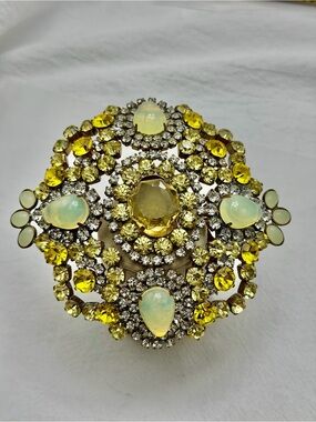 Vintage Massive Bijoux MG Brooch in Yellows It Glows